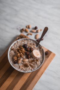 oatmeal in white bowl